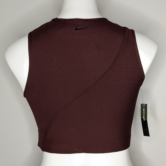 NWT Nike Pro Hypercrop maroon cropped tank M - Picture 3 of 8
